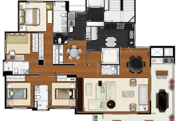 Apartamento à venda com 4 quartos, 180m² - Foto 2