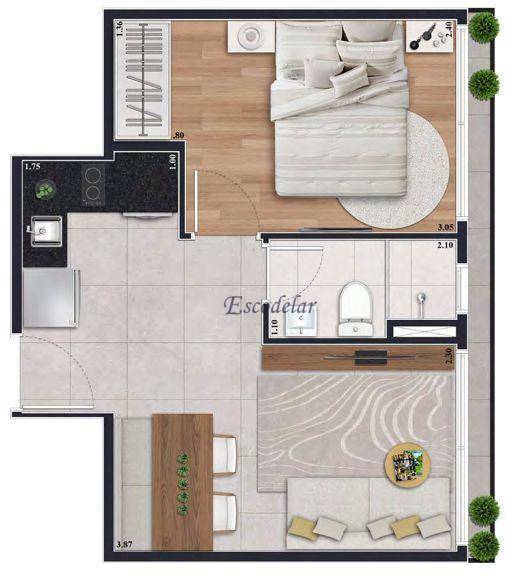 Apartamento à venda com 1 quarto, 30m² - Foto 17