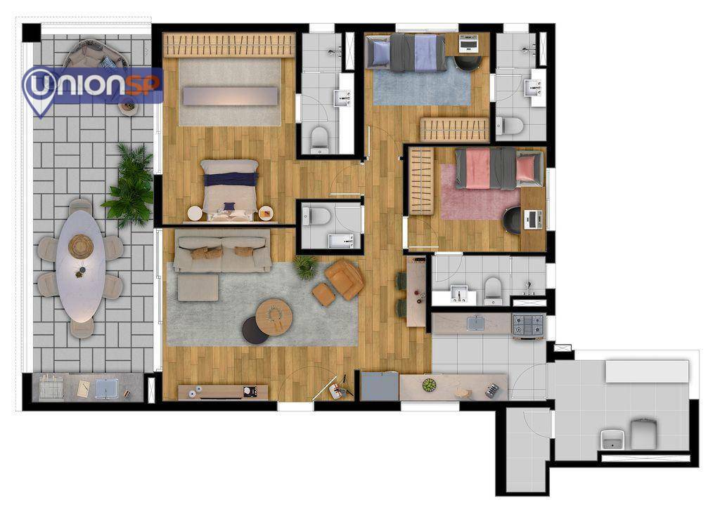 Apartamento à venda com 3 quartos, 130m² - Foto 3