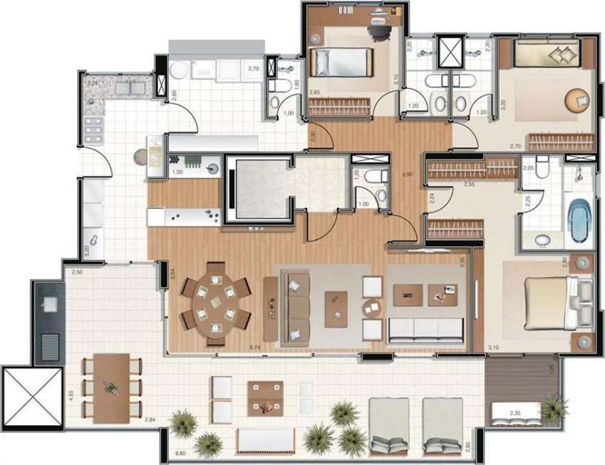 Apartamento à venda com 3 quartos, 172m² - Foto 6