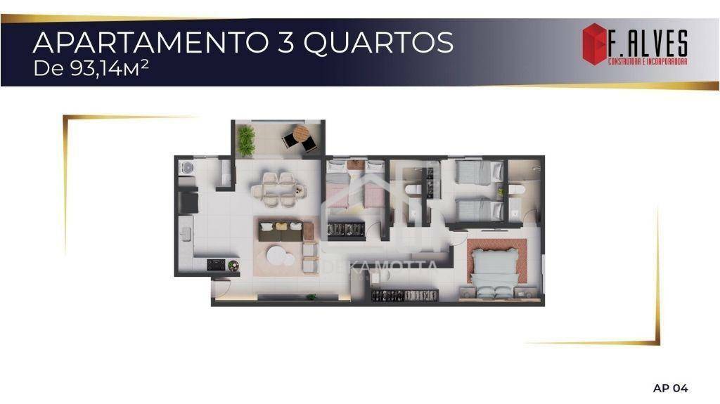 Apartamento à venda com 3 quartos, 93m² - Foto 2