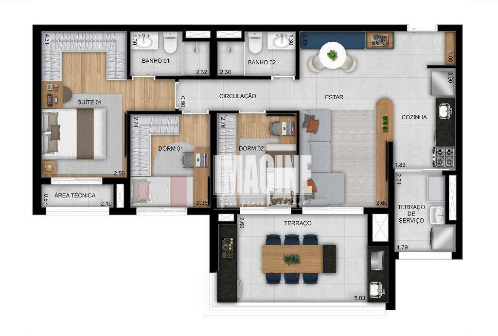 Apartamento à venda com 3 quartos, 86m² - Foto 1