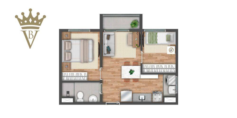 Apartamento à venda com 2 quartos, 37m² - Foto 2