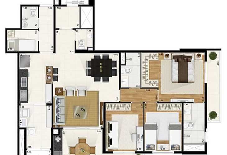 Apartamento à venda com 3 quartos, 134m² - Foto 8