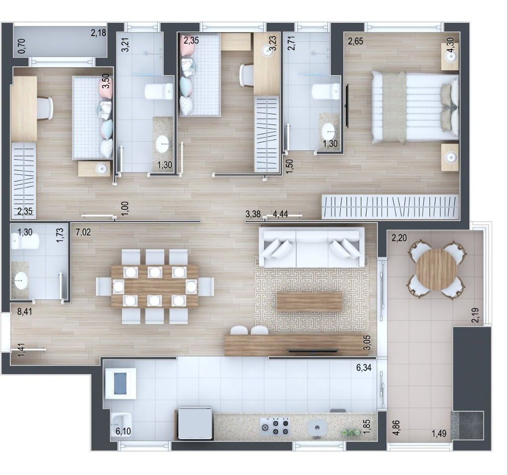 Apartamento à venda com 3 quartos, 100m² - Foto 1