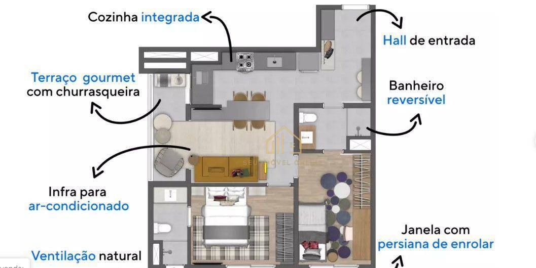 Apartamento à venda com 2 quartos, 55m² - Foto 8