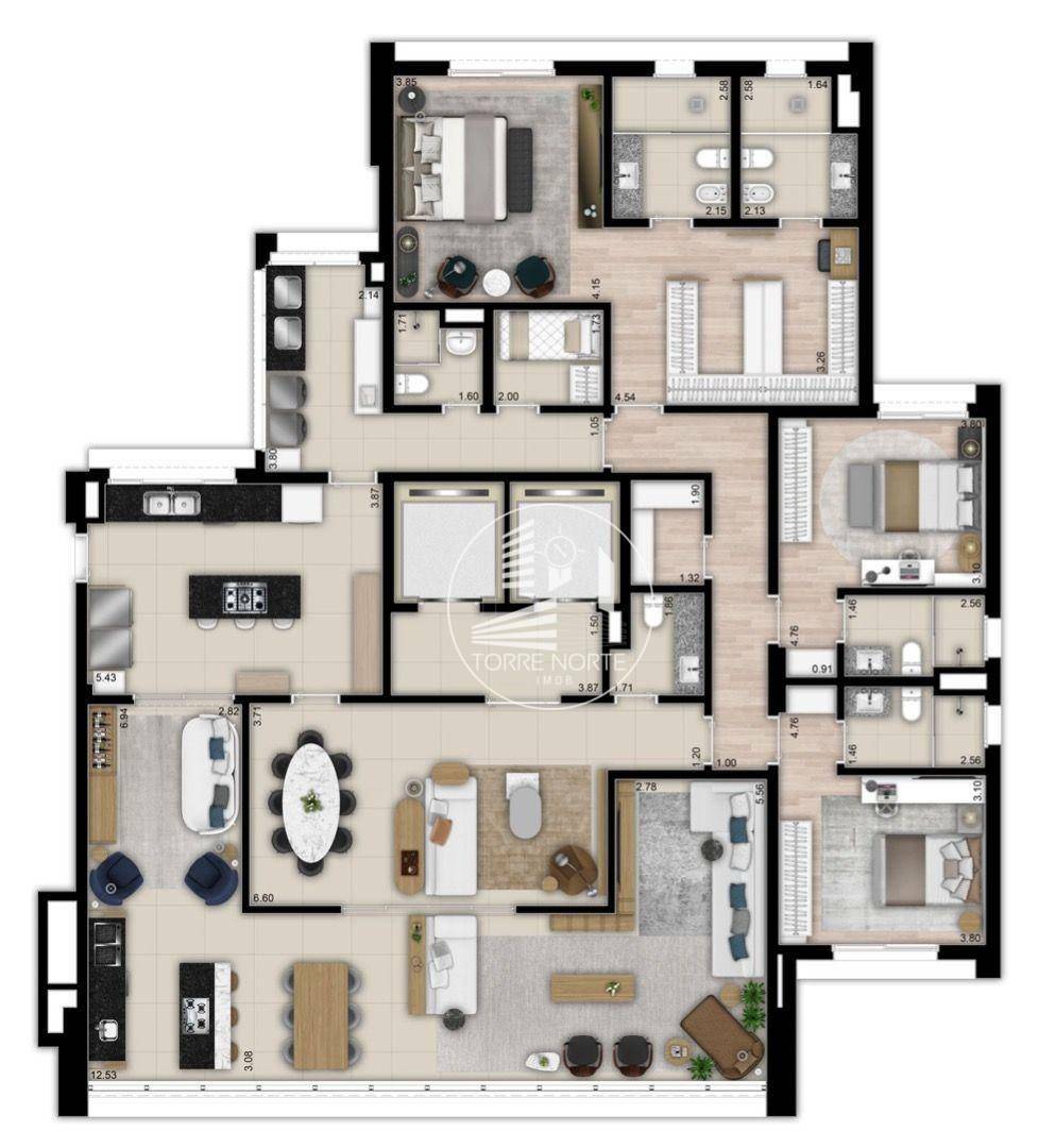 Apartamento à venda com 3 quartos, 277m² - Foto 5