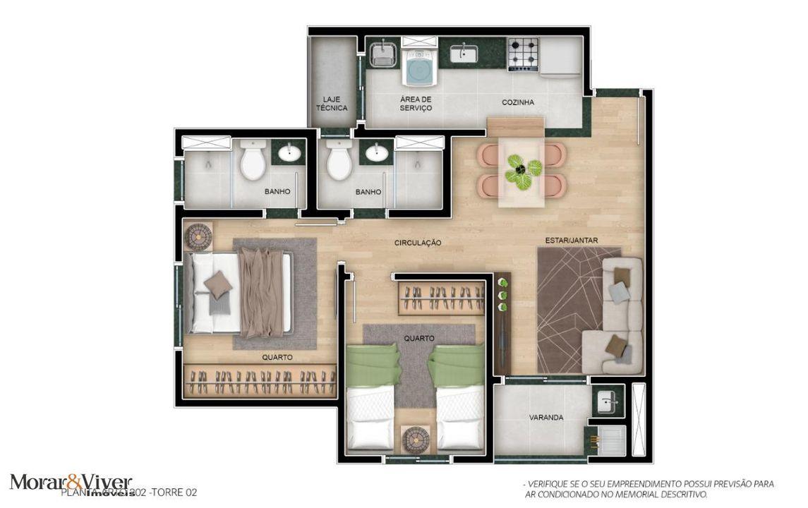 Apartamento à venda com 2 quartos, 48m² - Foto 3