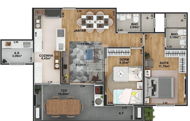 Apartamento à venda com 2 quartos, 76m² - Foto 39