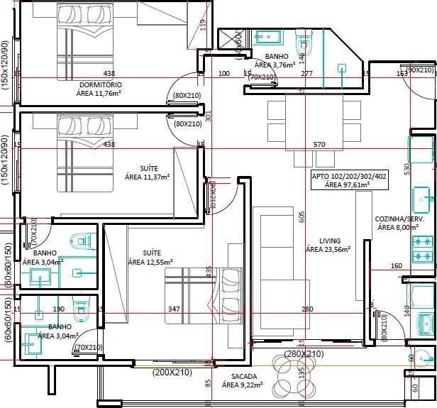 Apartamento à venda com 3 quartos, 97m² - Foto 11