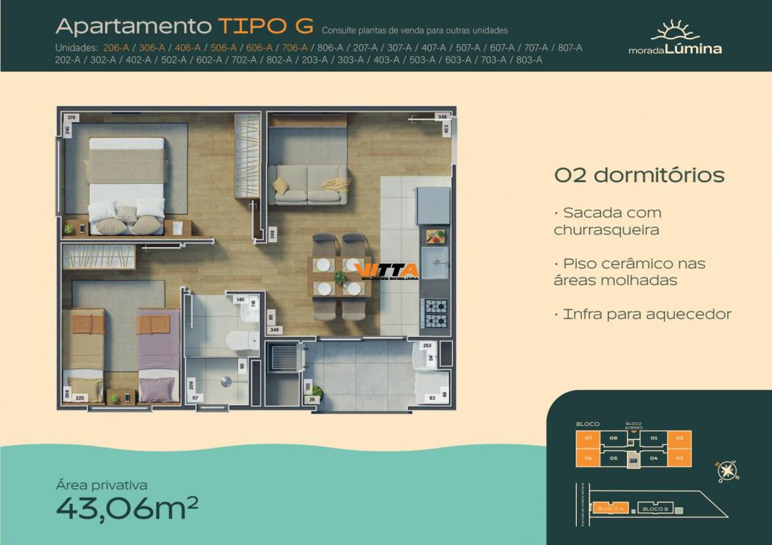 Apartamento à venda com 2 quartos, 43m² - Foto 5