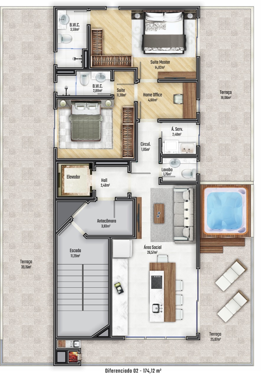 Apartamento à venda com 2 quartos, 17412m² - Foto 32