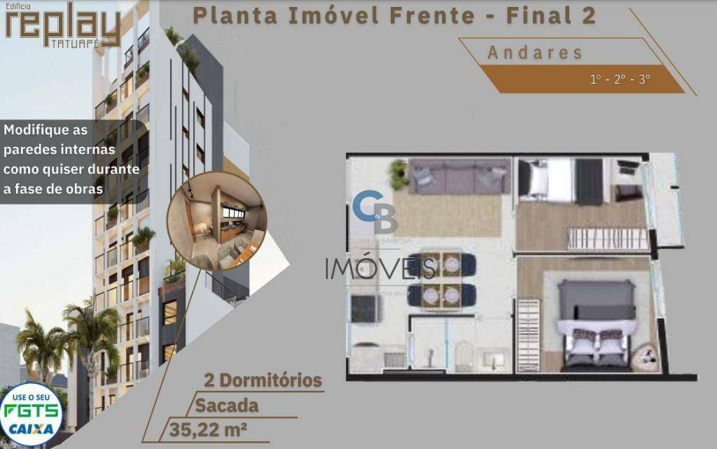 Apartamento à venda com 2 quartos, 35m² - Foto 9