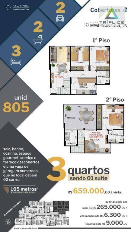 Cobertura à venda com 3 quartos, 105m² - Foto 2