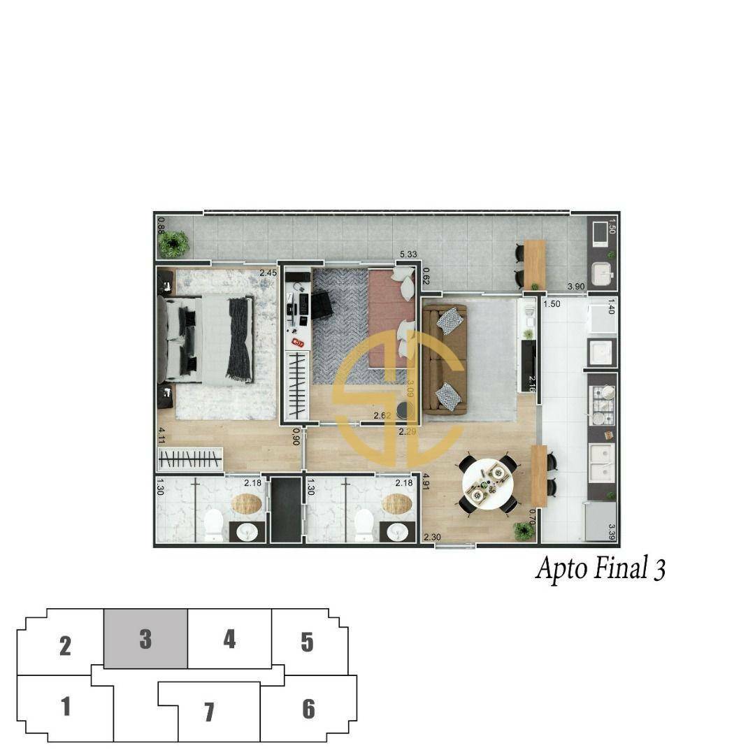 Apartamento à venda com 2 quartos, 63m² - Foto 18