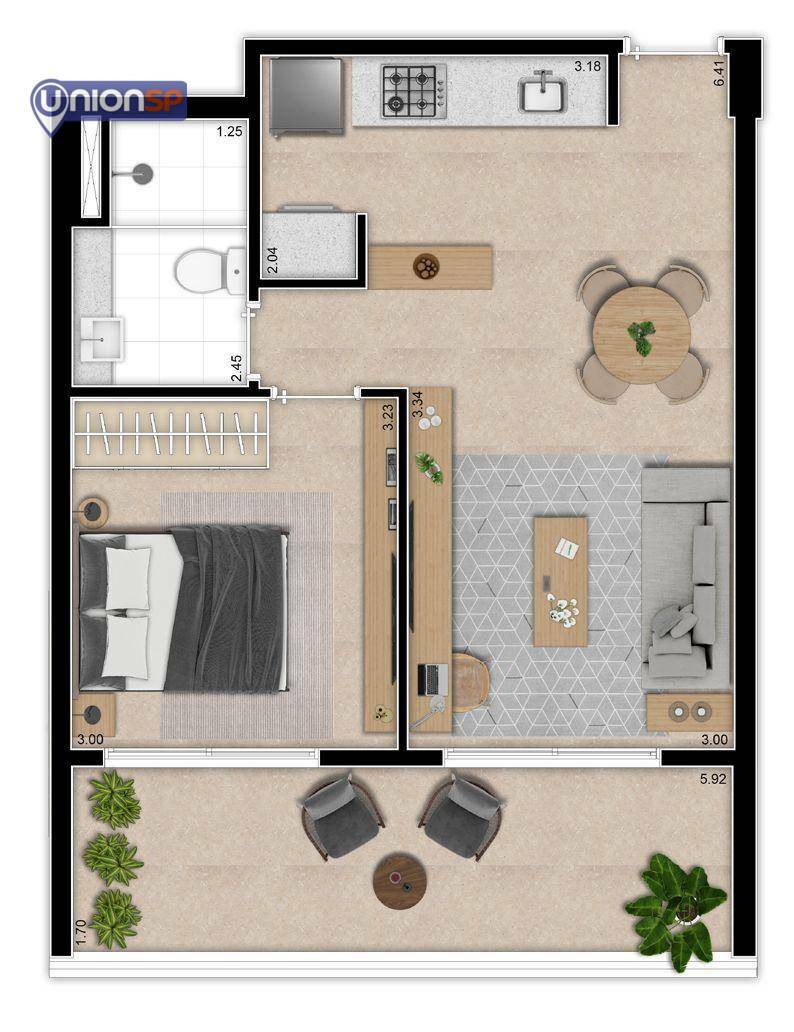 Apartamento à venda com 1 quarto, 44m² - Foto 17