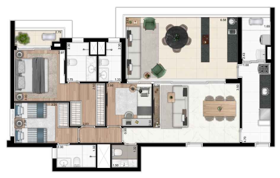 Apartamento à venda com 3 quartos, 121m² - Foto 7