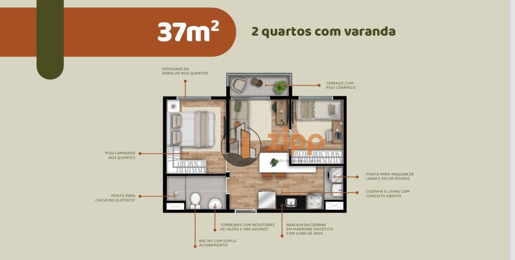 Apartamento à venda com 2 quartos, 37m² - Foto 14