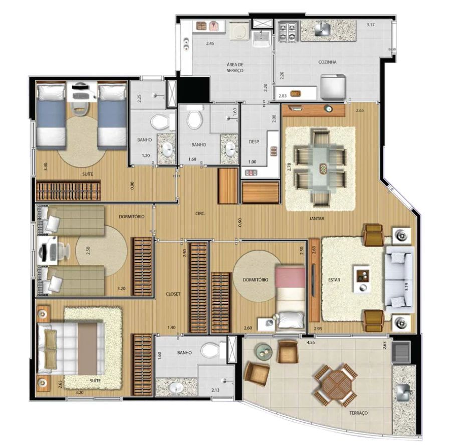 Apartamento à venda com 3 quartos, 87m² - Foto 2