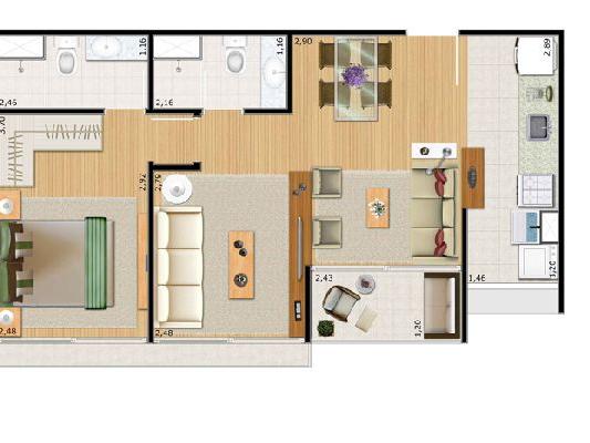 Apartamento à venda com 2 quartos, 51m² - Foto 3