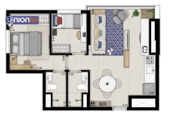 Apartamento à venda com 3 quartos, 59m² - Foto 11