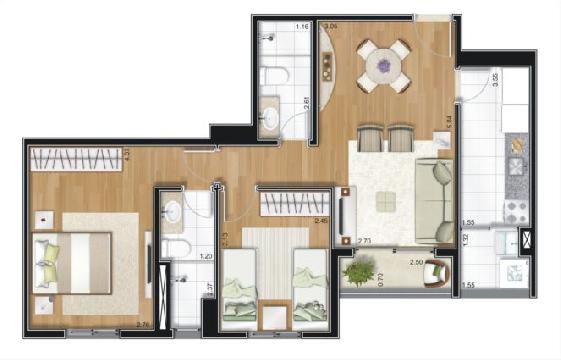 Apartamento à venda com 2 quartos, 158m² - Foto 2