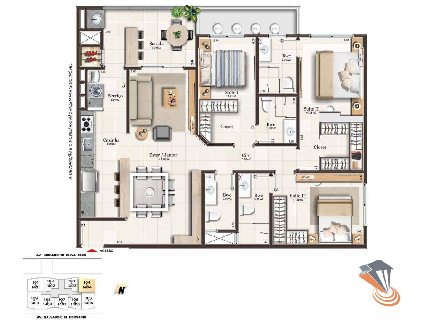 Apartamento à venda com 3 quartos, 117m² - Foto 13