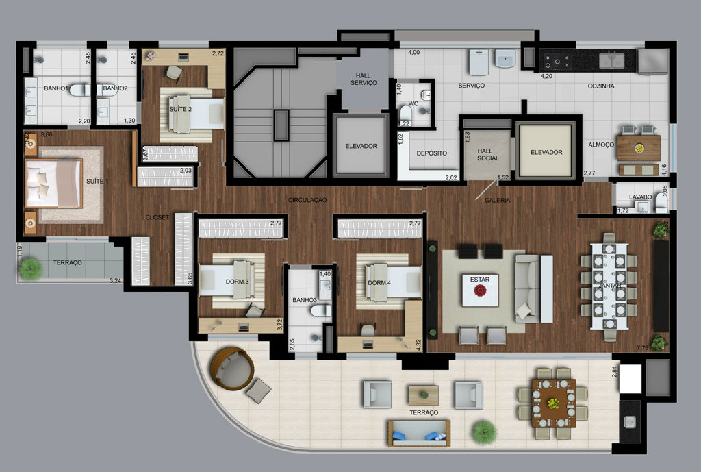 Apartamento à venda com 4 quartos, 215m² - Foto 6