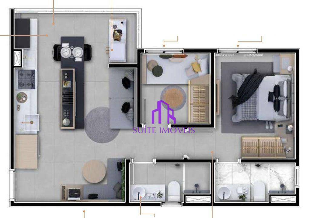 Apartamento à venda com 2 quartos, 43m² - Foto 2