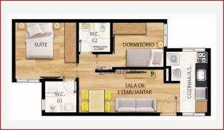 Apartamento à venda com 2 quartos, 42m² - Foto 3