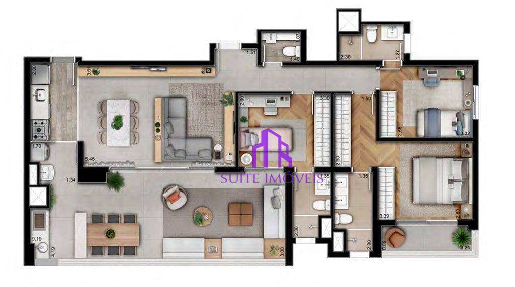 Apartamento à venda com 3 quartos, 127m² - Foto 30