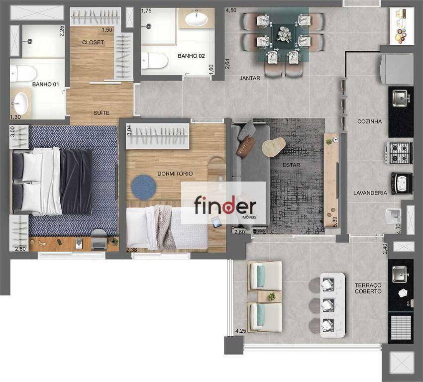 Apartamento à venda com 2 quartos, 69m² - Foto 73