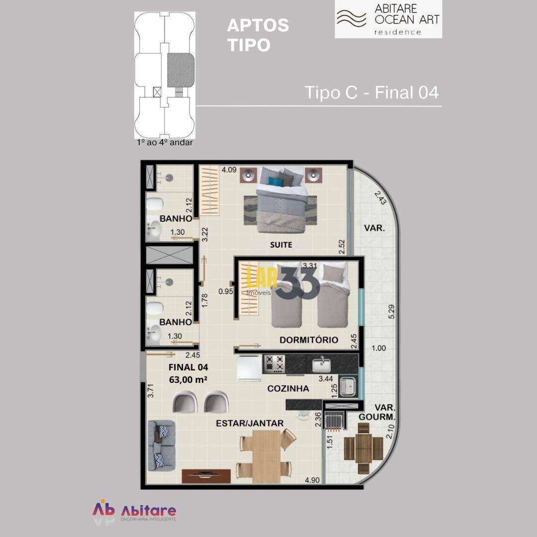 Apartamento à venda com 2 quartos, 69m² - Foto 10