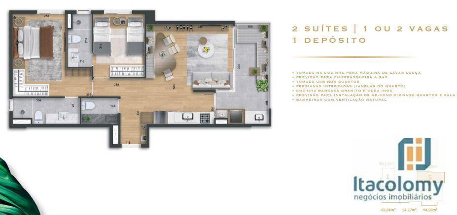 Apartamento à venda com 2 quartos, 98m² - Foto 18