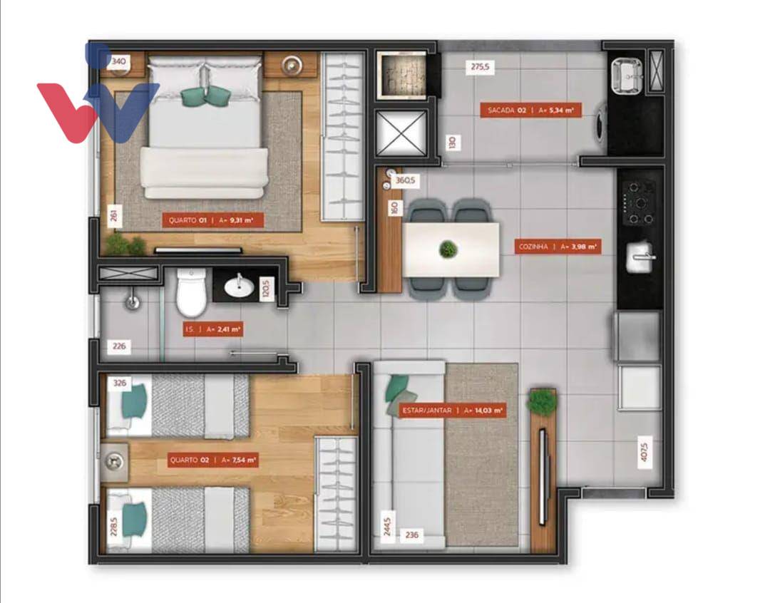 Apartamento à venda com 2 quartos, 80m² - Foto 13