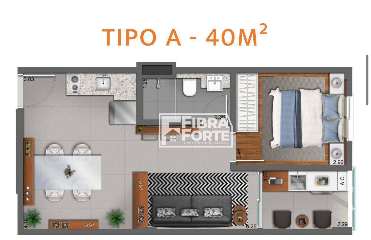 Kitnet e Studio à venda com 1 quarto, 40m² - Foto 3