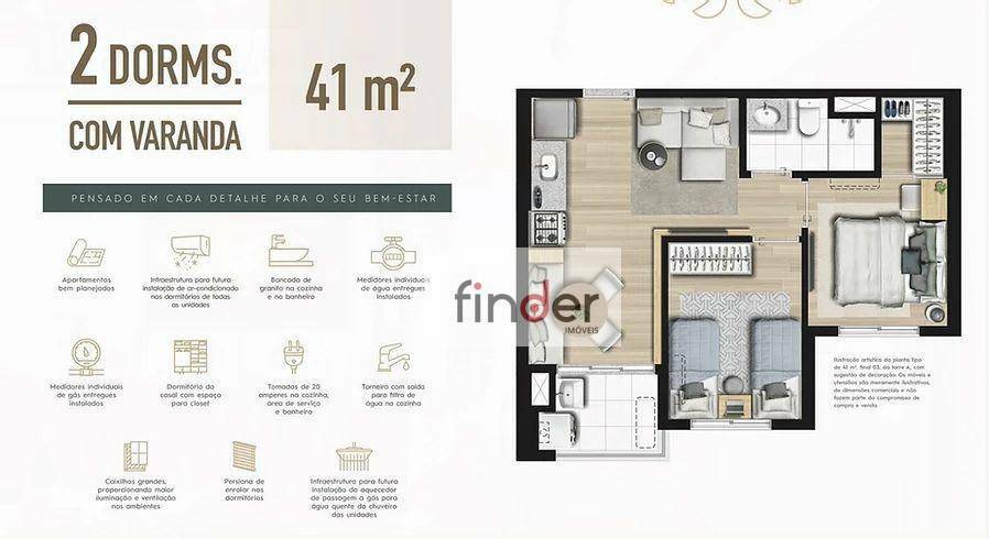 Apartamento à venda com 2 quartos, 41m² - Foto 9