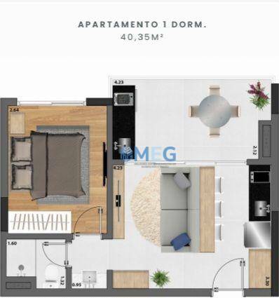 Apartamento à venda com 1 quarto, 40m² - Foto 3