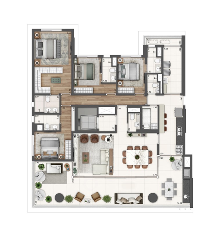 Apartamento à venda com 4 quartos, 210m² - Foto 8