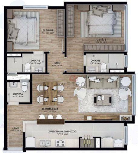 Apartamento à venda com 2 quartos, 75m² - Foto 3