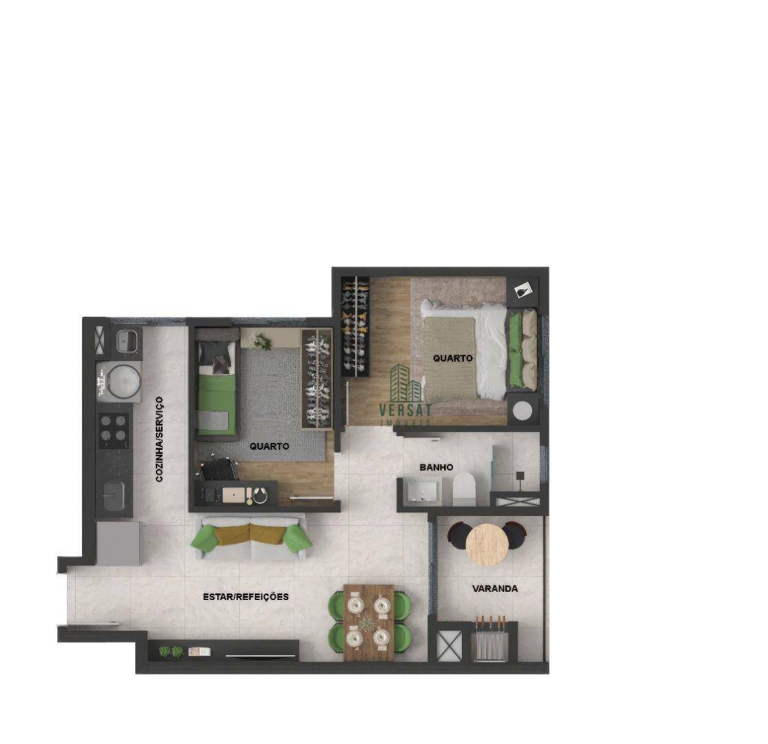 Apartamento à venda com 2 quartos, 45m² - Foto 3