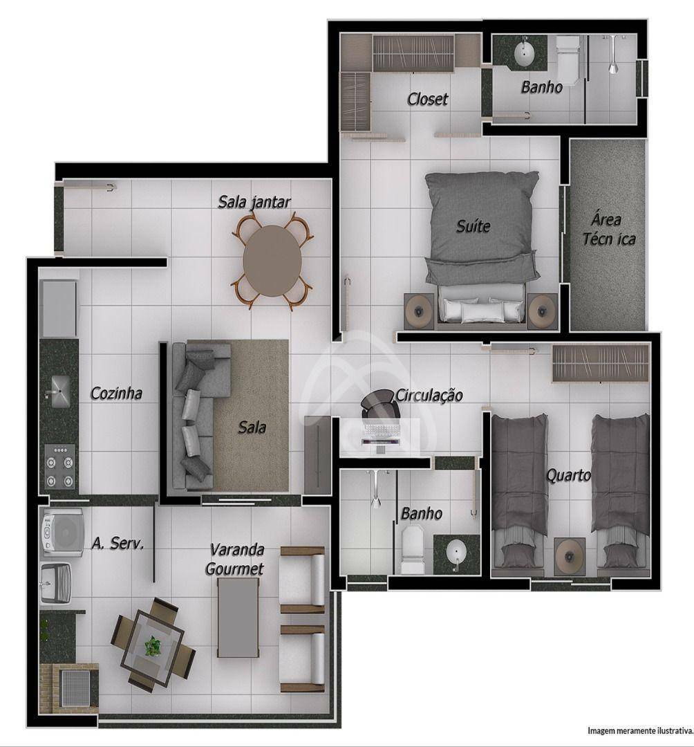 Apartamento à venda com 2 quartos, 63m² - Foto 14