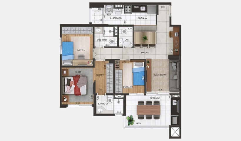 Apartamento à venda com 3 quartos, 120m² - Foto 27