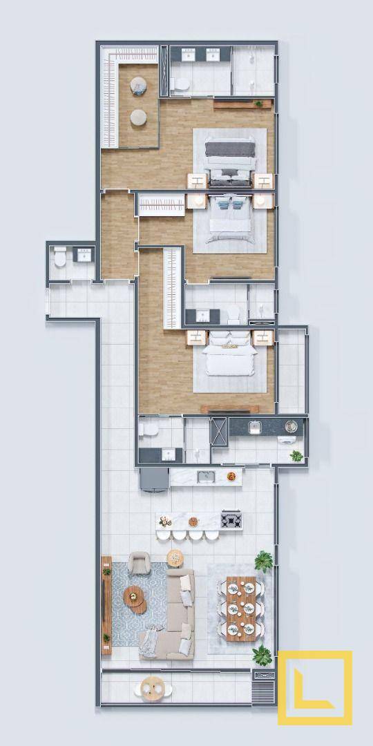 Apartamento à venda com 3 quartos, 142m² - Foto 4