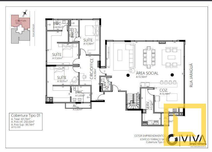 Cobertura à venda com 3 quartos, 301m² - Foto 3