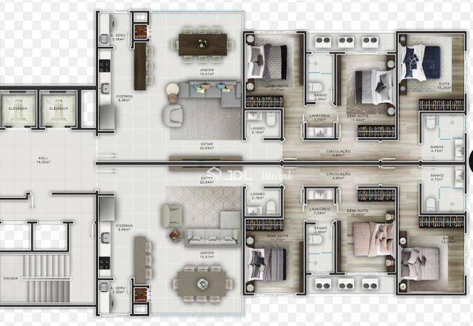 Apartamento à venda com 3 quartos, 124m² - Foto 9