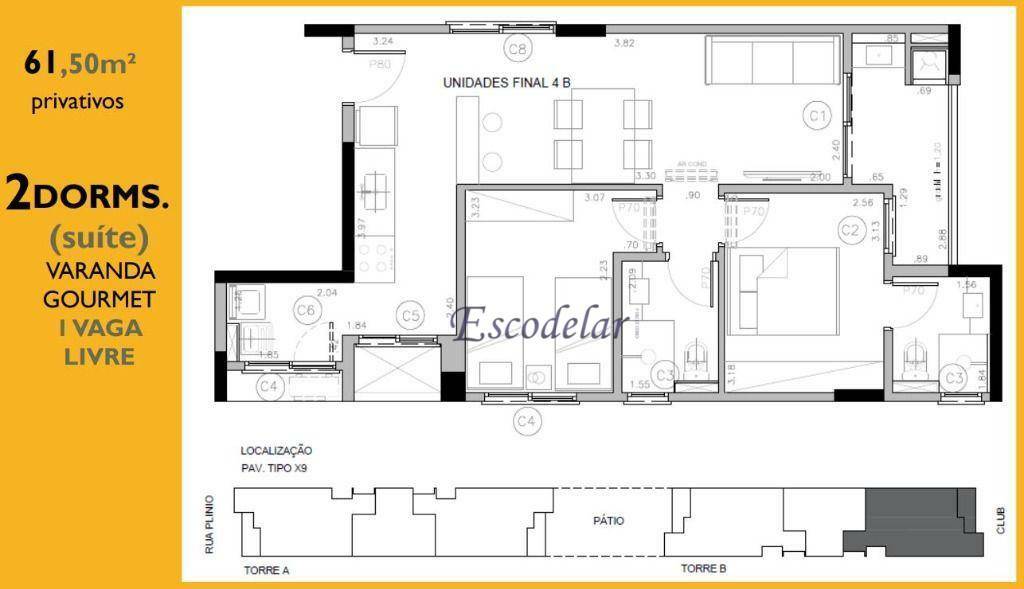 Apartamento à venda com 2 quartos, 61m² - Foto 6