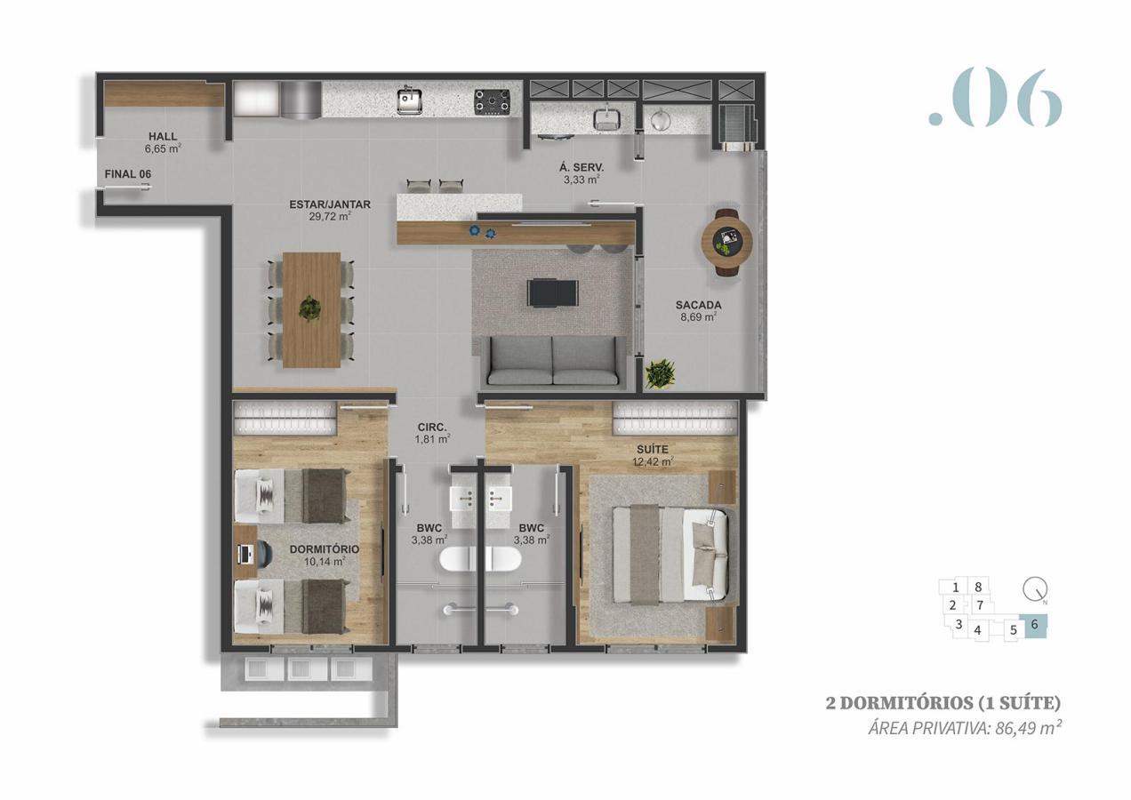 Apartamento à venda com 1 quarto, 54m² - Foto 19