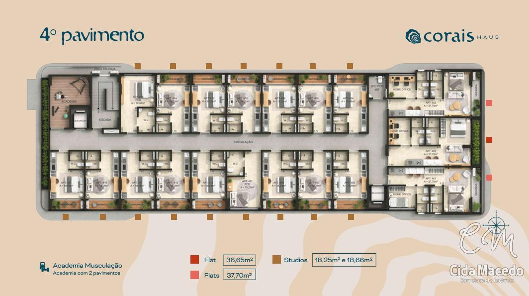 Flat/Apart Hotel à venda com 1 quarto, 37m² - Foto 30