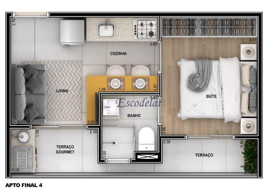 Apartamento à venda com 1 quarto, 27m² - Foto 16